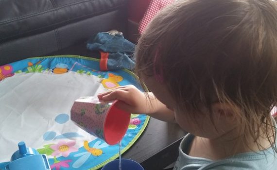 Bubsi playing with water