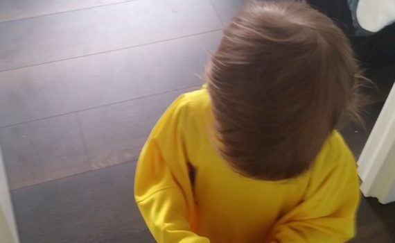 Bubsi wearing the Romania soccer shirt